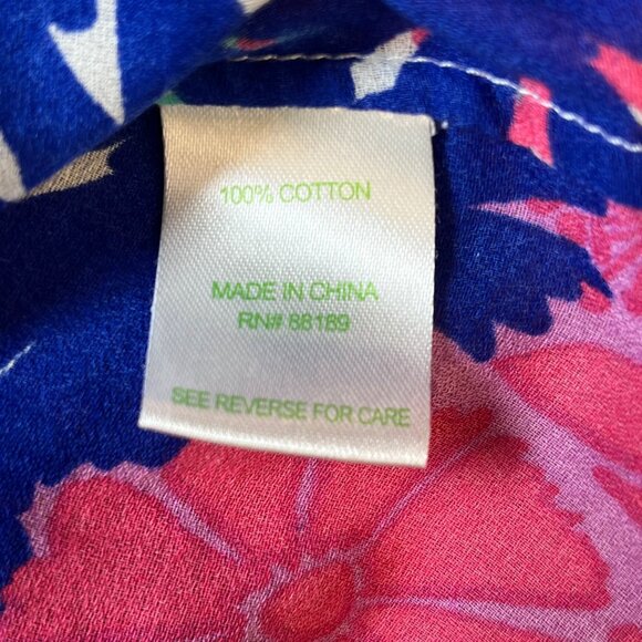 Lilly Pulitzer Womens Floral Tunic Top S 3/4 Sleeve Lightweight Cotton Cottage - Picture 5 of 7